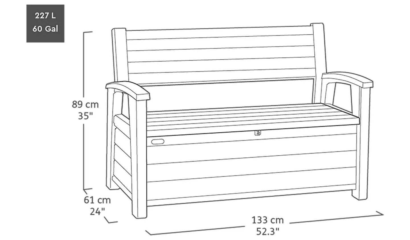 Keter Signature Storage Bench, Oak